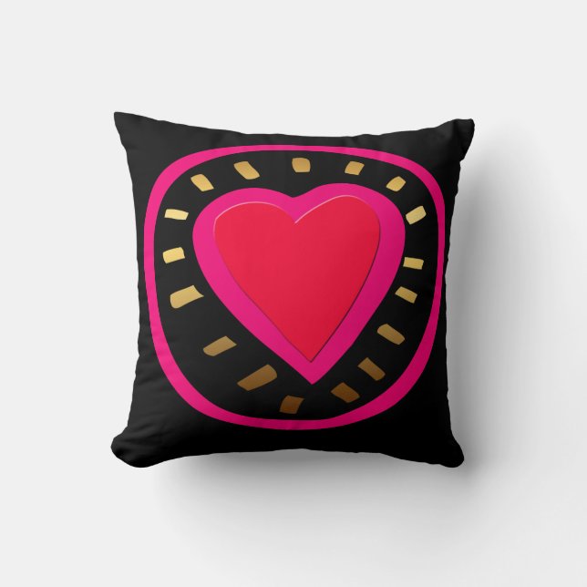 Alla hjärtans dag Modern Rosa Heart 1 Pillow Kudde (Framsida)