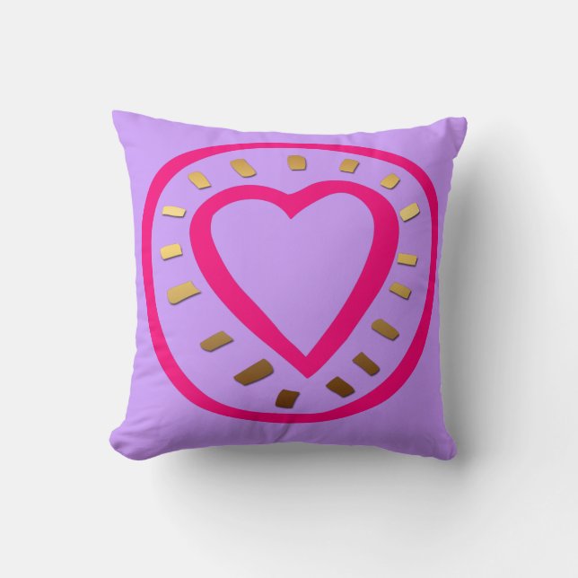 Alla hjärtans dag - Modern Rosa Heart 2 Pillow Kudde (Framsida)