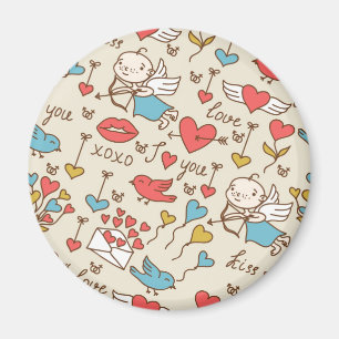 Alla hjärtans dag Mönster med Cupid Magnet