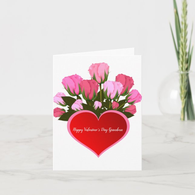 Alla hjärtans dag Mormor Rosor Kort (Framsida)