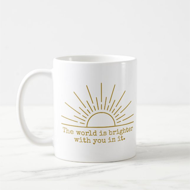 Alla hjärtans dag Mors dag present Ljus sol design Kaffemugg (Vänster)