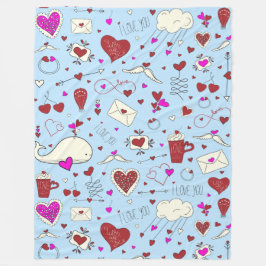 Alla hjärtans dag Motifs - Seamless Pattern 1 Fleecefilt