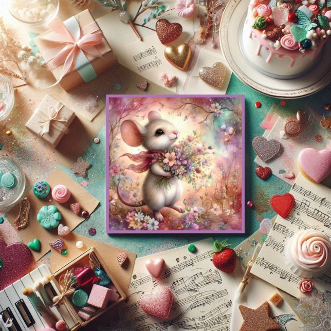 Alla hjärtans dag Mouse Kärlek Scripture Christian Julkort (Skapare uppladdad)