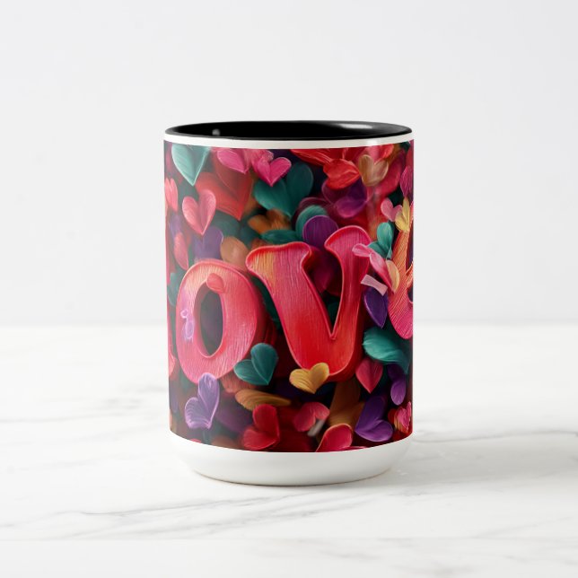 Alla hjärtans dag-mugg | Romantisk, söt & hjärtvär Två-Tonad Mugg (Center)