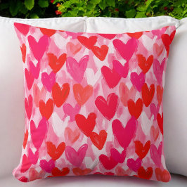 Alla hjärtans dag Multi Hearts Mönster Kärlek Rosa Kudde