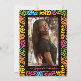 Alla hjärtans dag Multifärgad Jungle Heart Photo Julkort