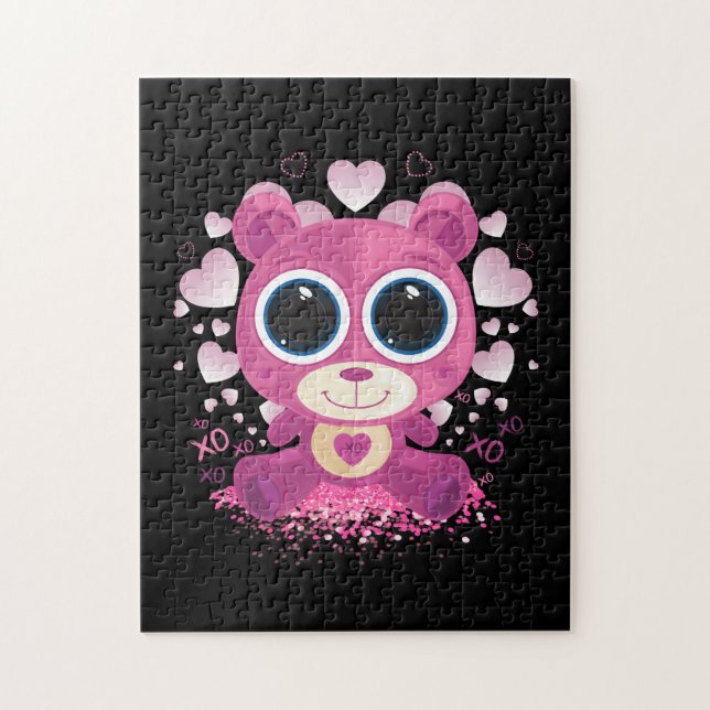 Alla hjärtans dag-Nalle Pussel (Vertikal)