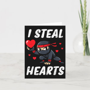 Alla hjärtans dag Ninja jag stjäl hjärtan söta poj Kort