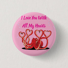Alla hjärtans dag Octopus Hearts Knapp