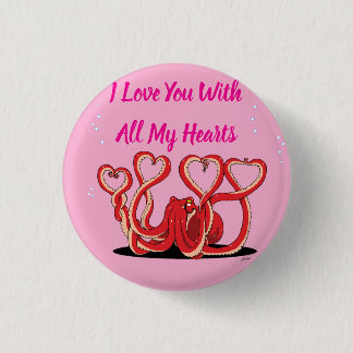 Alla hjärtans dag Octopus Hearts Knapp