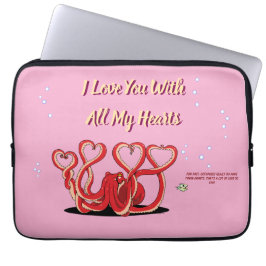 Alla hjärtans dag Octopus Hearts Laptop Fodral