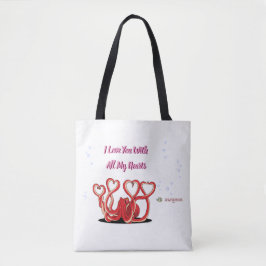 Alla hjärtans dag Octopus Hearts Tygkasse