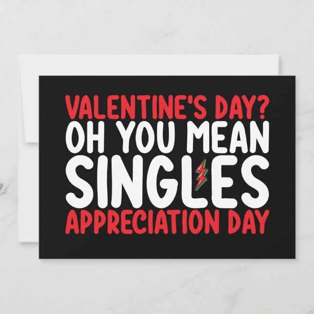 Alla hjärtans dag Oj Elaket Singles uppskattning Inbjudningar (Framsida)