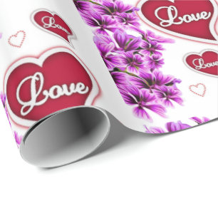 Alla hjärtans dag, Papper Blommigt Presentpapper