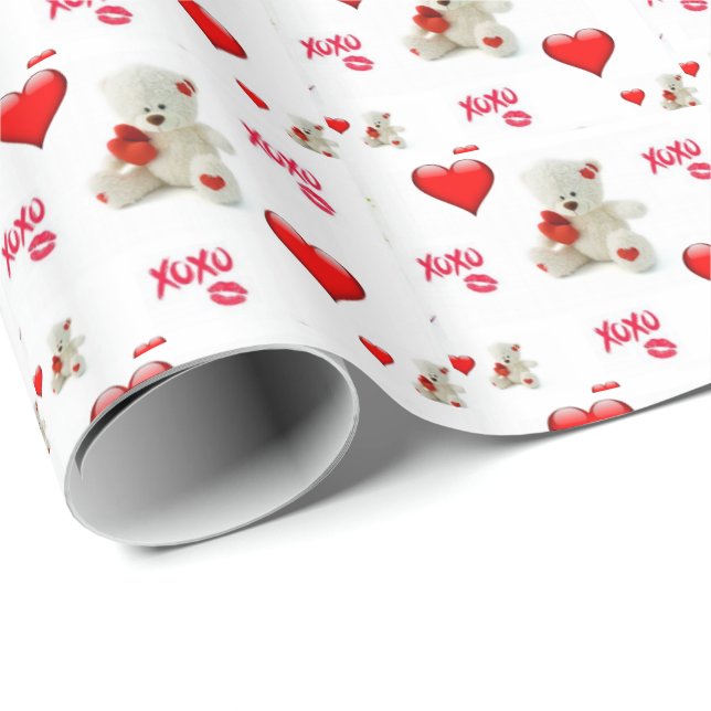 Alla hjärtans dag, Papper Nalle Presentpapper (Rullad Hörn)
