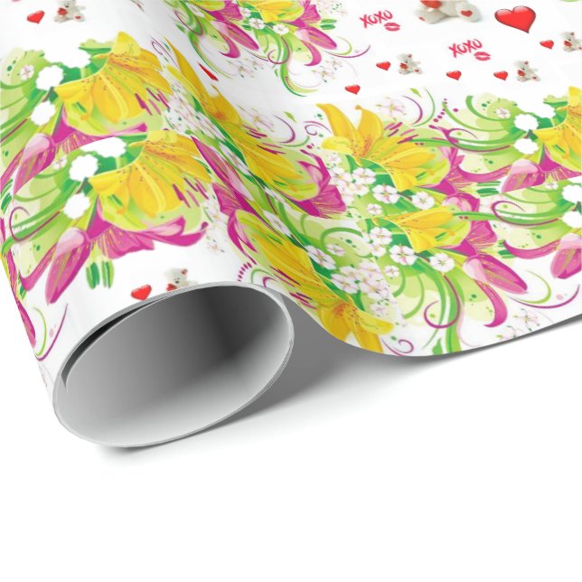 Alla hjärtans dag, Papper Nalle Presentpapper (Rullad Hörn)