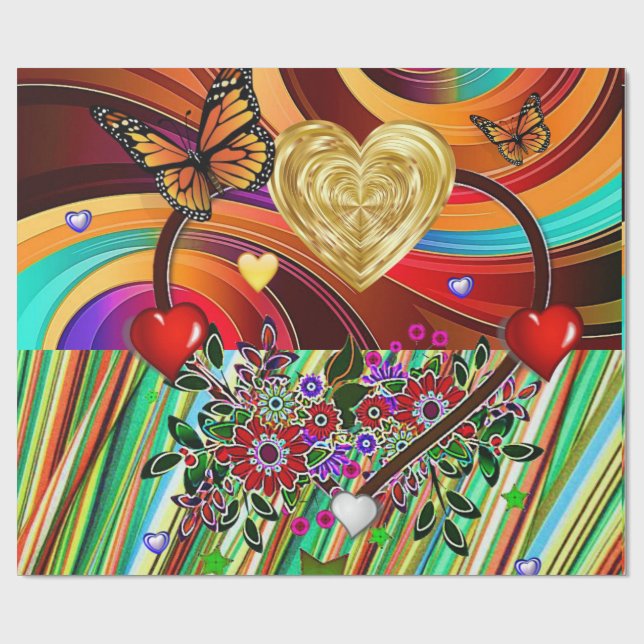 Alla hjärtans dag Papper Presentpapper (Platt)