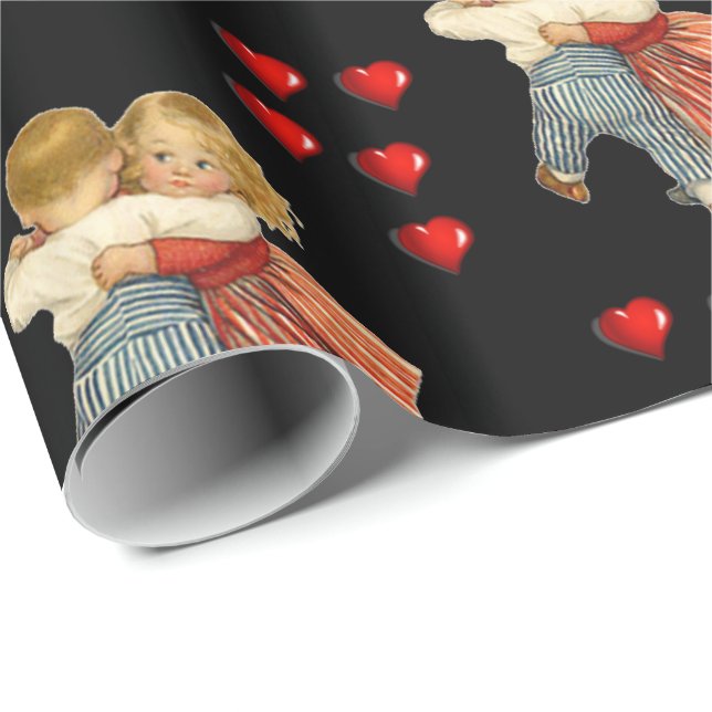 Alla hjärtans dag Papper Presentpapper (Rullad Hörn)