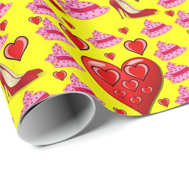 Alla hjärtans dag Papper Presentpapper (Rullad Hörn)