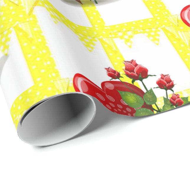 Alla hjärtans dag Papper Presentpapper (Rullad Hörn)