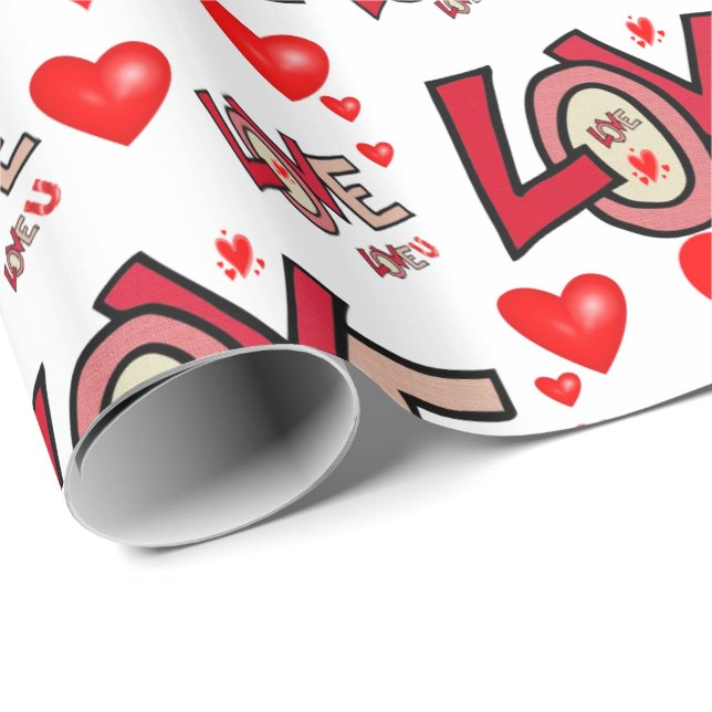 Alla hjärtans dag Papper Presentpapper (Rullad Hörn)