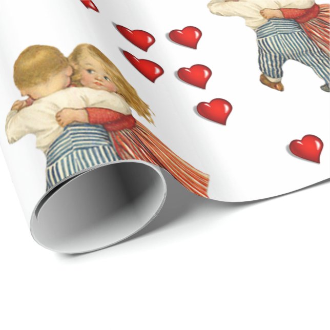 Alla hjärtans dag Papper Presentpapper (Rullad Hörn)