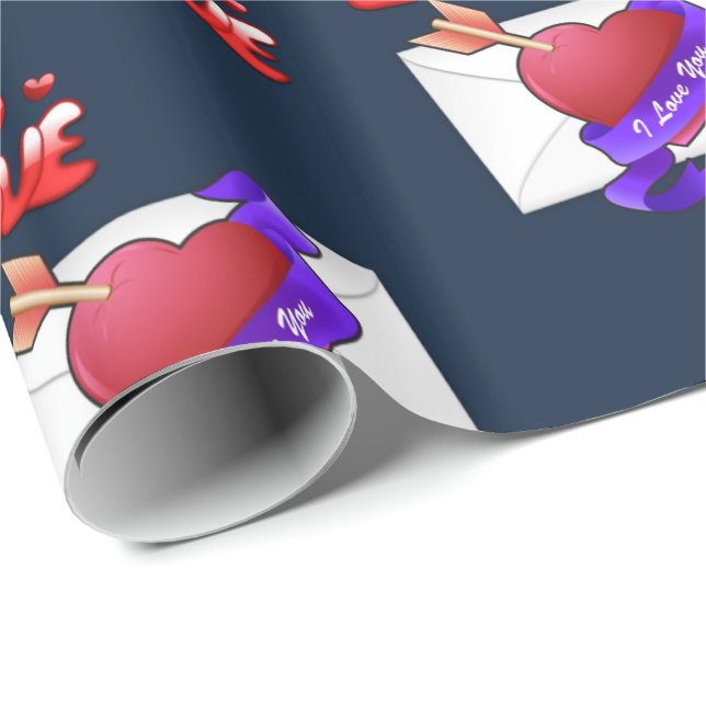 Alla hjärtans dag Papper Presentpapper (Rullad Hörn)