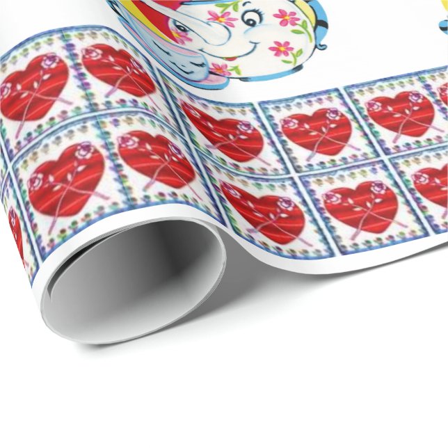 Alla hjärtans dag Papper Presentpapper (Rullad Hörn)