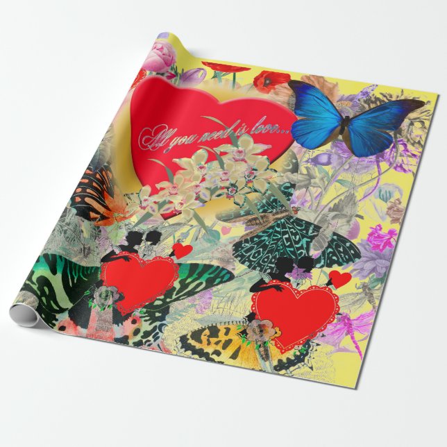 Alla hjärtans dag Papper Presentpapper (Utrullad)