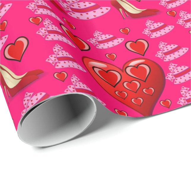 Alla hjärtans dag Papper Presentpapper (Rullad Hörn)