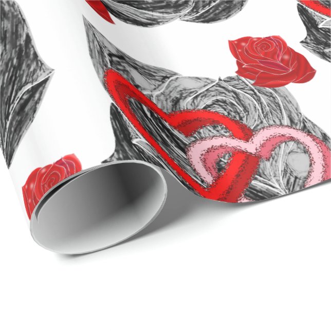 Alla hjärtans dag Papper Presentpapper (Rullad Hörn)