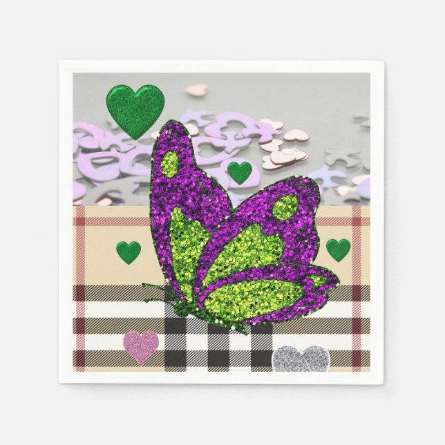 Alla hjärtans dag Pappra blöjor, fjäril Pappersservett (Framsidan)