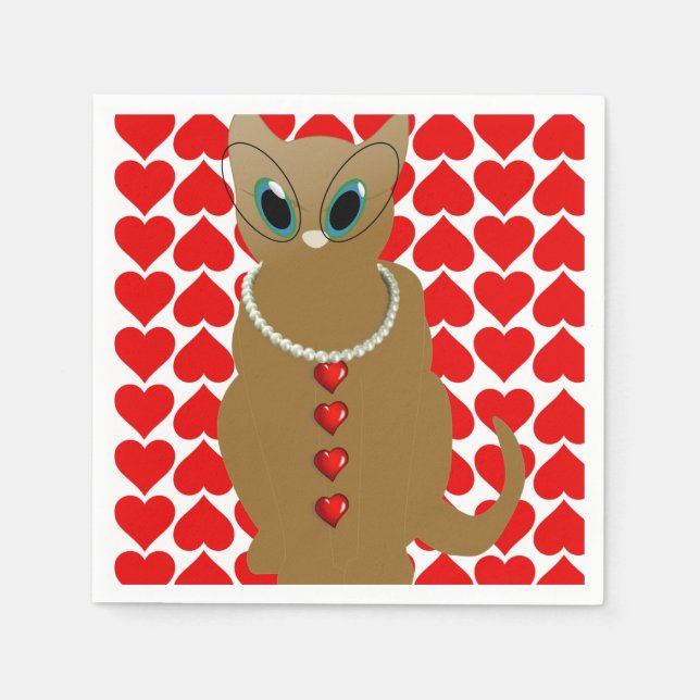 Alla hjärtans dag Pappra blöjor, katt Pappersservett (Framsidan)