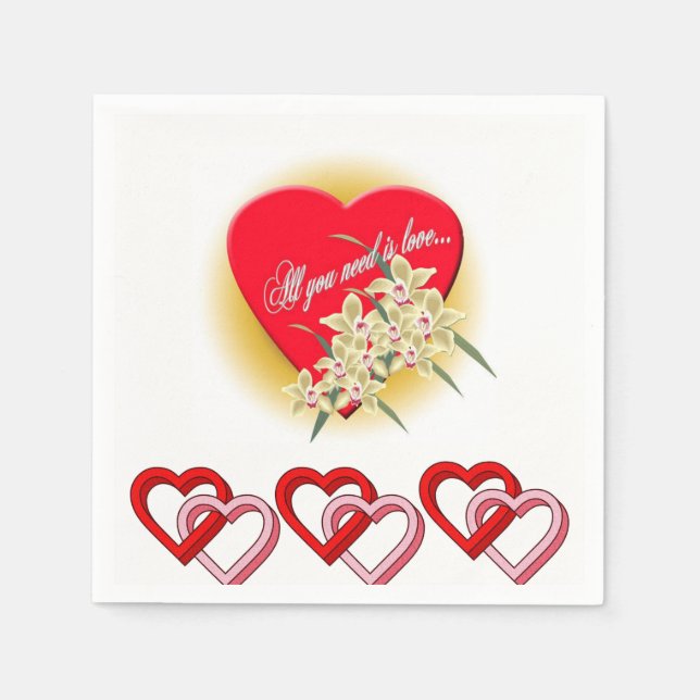 Alla hjärtans dag Pappra blöjor Pappersservett (Framsidan)