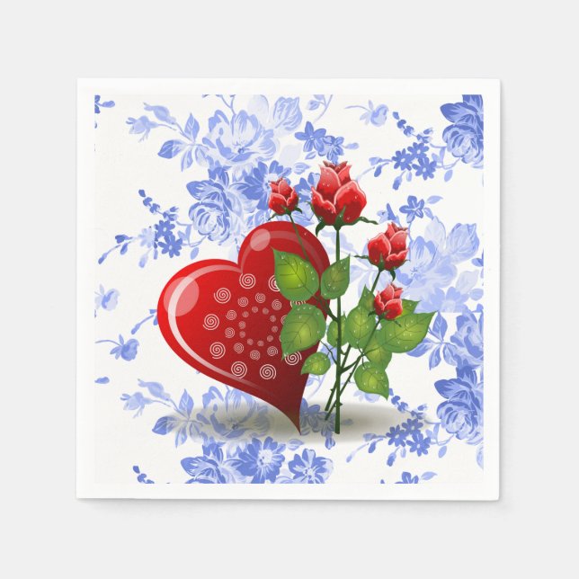 Alla hjärtans dag Pappra blöjor Pappersservett (Framsidan)