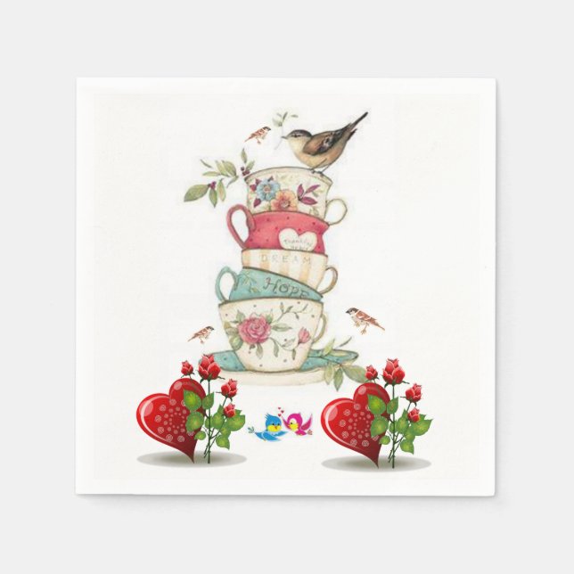 Alla hjärtans dag Pappra blöjor Pappersservett (Framsidan)