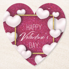 Alla hjärtans dag Pappra Hjärter i Glitter Underlä Underlägg Papper