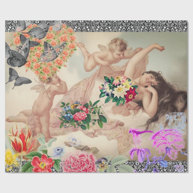 Alla hjärtans dag - Pappra - VENUS OCH ÄNGLAR Presentpapper (Platt)