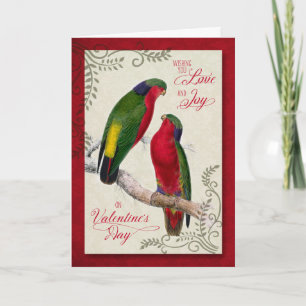 Alla hjärtans dag-par av Lorikeet Parrots Helgkort