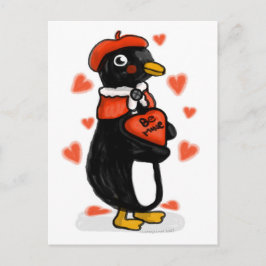 Alla hjärtans dag Parisian Penguin Vykort