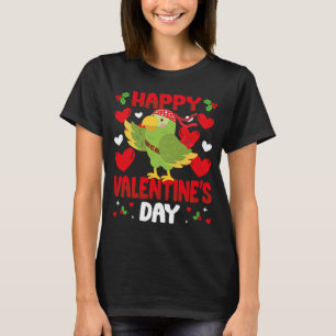 Alla hjärtans dag Parrot Heart Kärlek Animal T Shirt