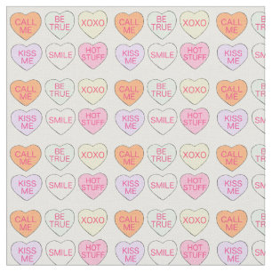 Alla hjärtans dag Pastel Candy Conversation Hearts Tyg