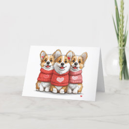 Alla hjärtans dag Pembroke Welsh Corgi Hundar Helgkort