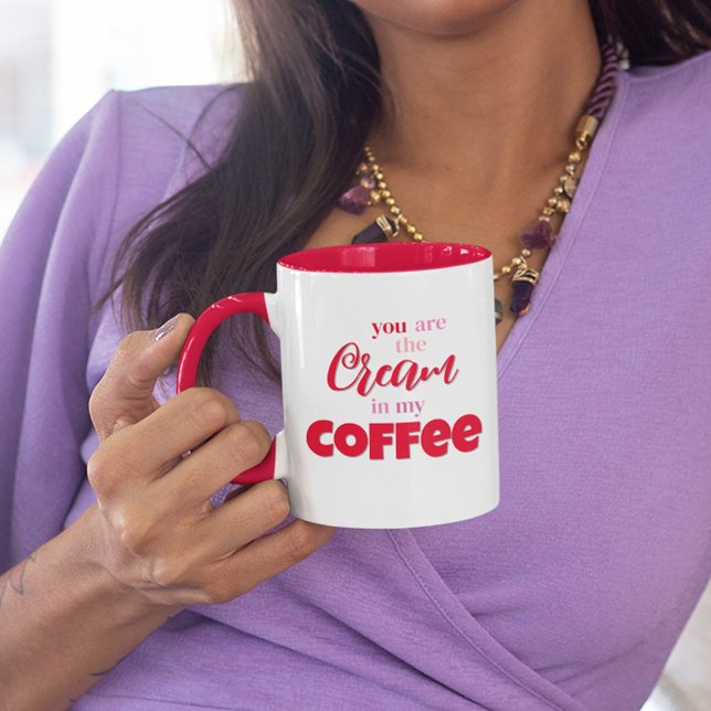 Alla hjärtans dag, Personlig för stängd offert Mugg (You are the cream in my coffee custom Valentine's Day Mug.)