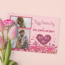 Alla hjärtans dag Personlig Photo Rosa Hearts