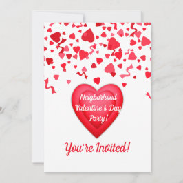 Alla hjärtans dag Personligen Party Confetti Heart Inbjudningar