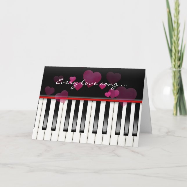 Alla hjärtans dag Piano Tangentbord Kort (Framsida)
