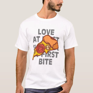 Alla hjärtans dag Pizza Kärlek vid första segmente T Shirt