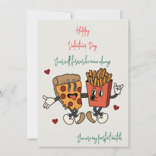 Alla hjärtans dag "Pizza och stekt potatis match" Julkort