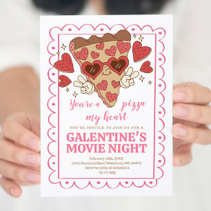 Alla hjärtans dag Pizza Party Inbjudningar